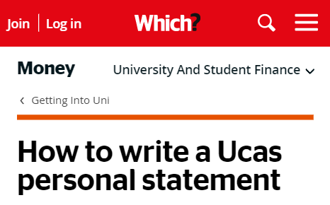 How to write a UCAS personal statement screenshot