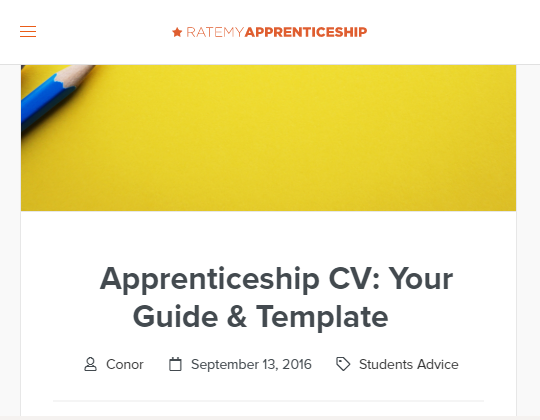 Apprenticeships CV guide screenshot
