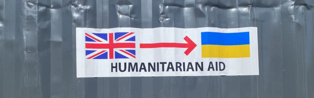 Humanitarian Aid sign
